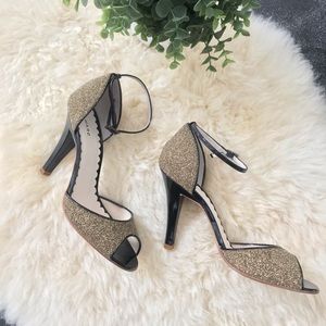 ✨Marc Jacobs Fab Beadz Metallic Peep Toe Heels✨